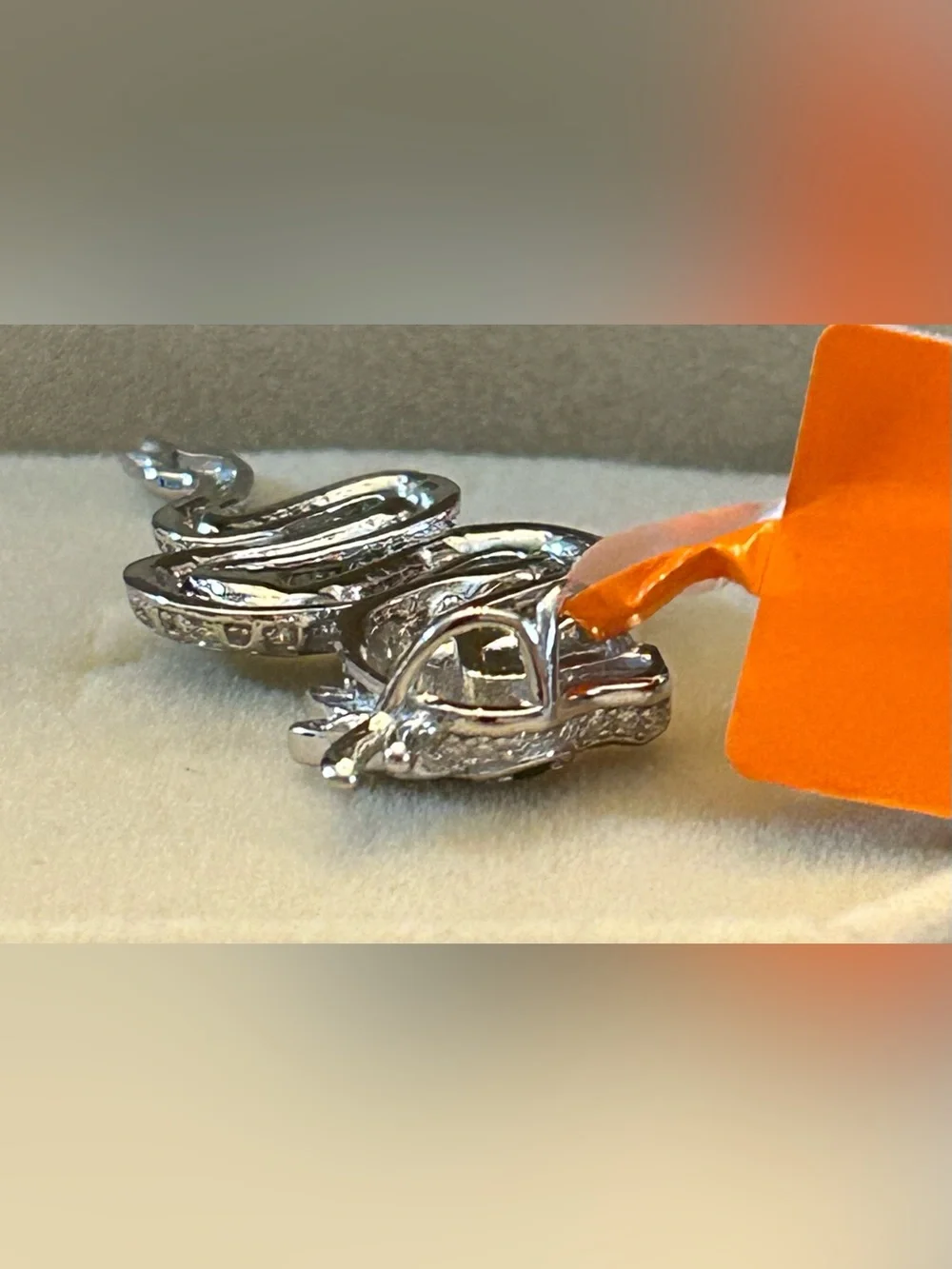Men’s 2.00CTW Moissanite 925 Sterling Silver Serpent Snake Pendant